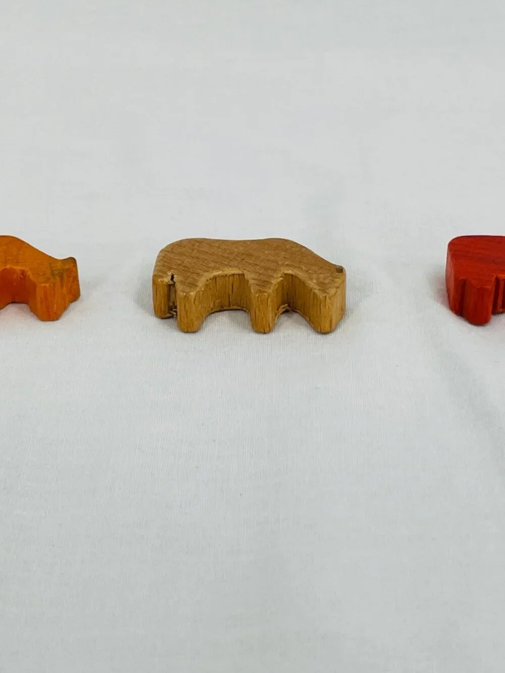Vintage Handcrafted 1980s Wooden Multicolor Cow Set